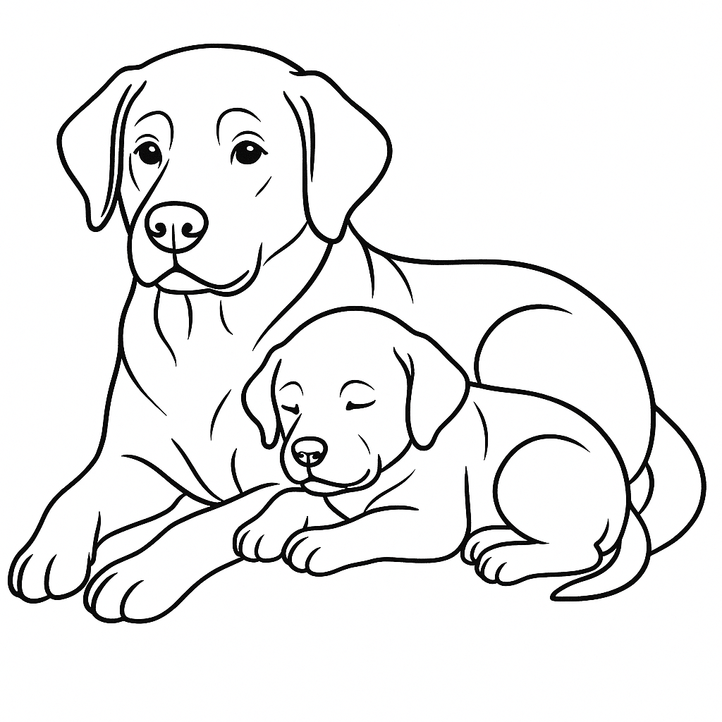 Labrador Colouring Book – Digital Download (A4 Printable)