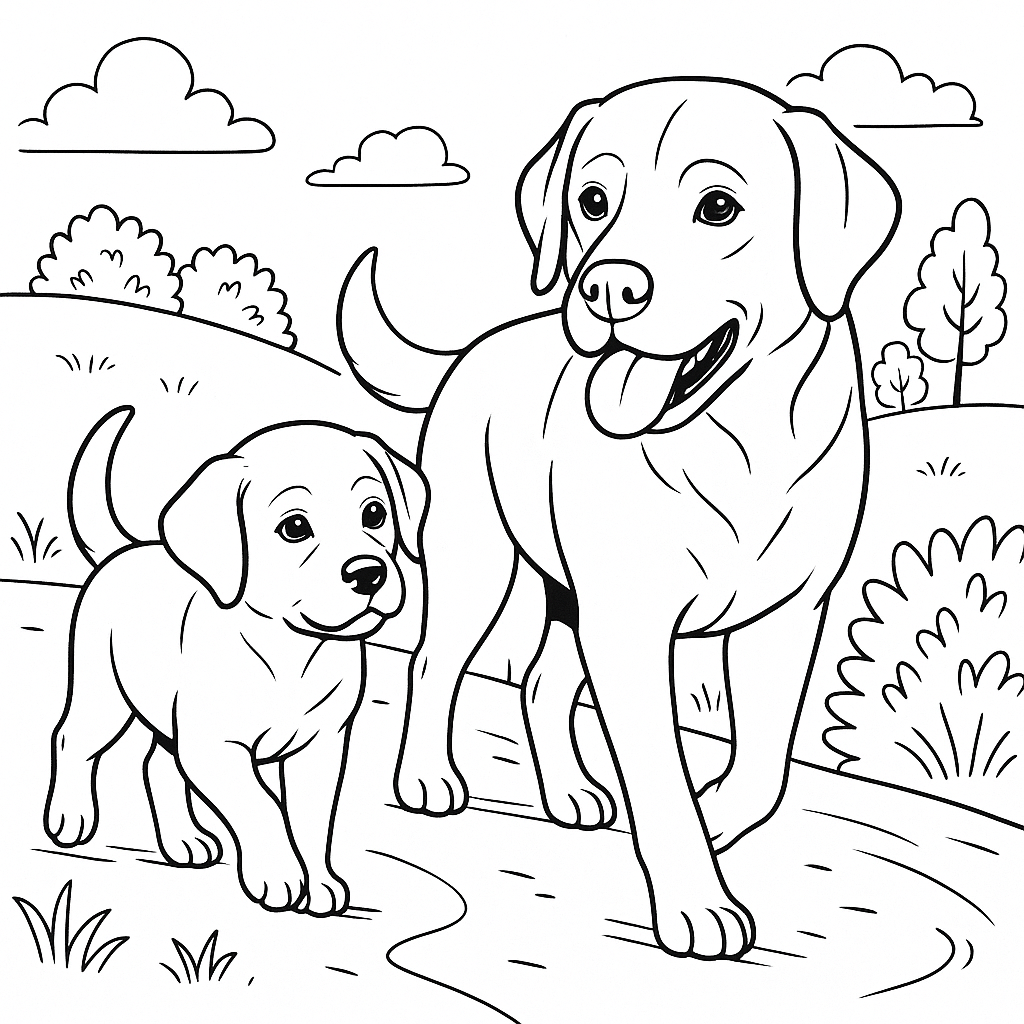 Labrador Colouring Book – Digital Download (A4 Printable)